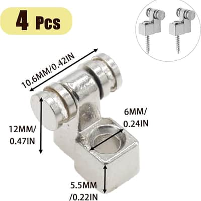Pack of 4 Electric Guitar Roller String Trees Chrome Guitar String Retainers, Guitar String Guide Retainer with Screws, Compatible with Strat Stratocaster Tele Telecaster Electric Guitars image 3