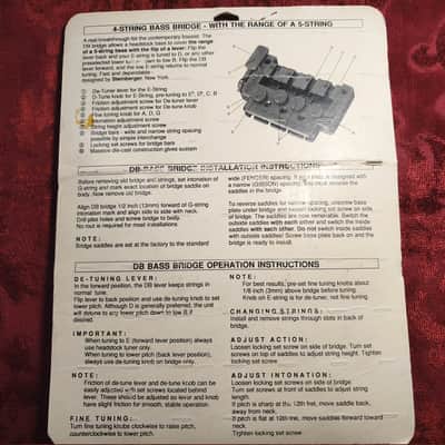 NOS Hohner Steinberger DB System Bass Bridge - For Basses with Headstock - D-Tuner - 80s - Mint/Sealed image 3