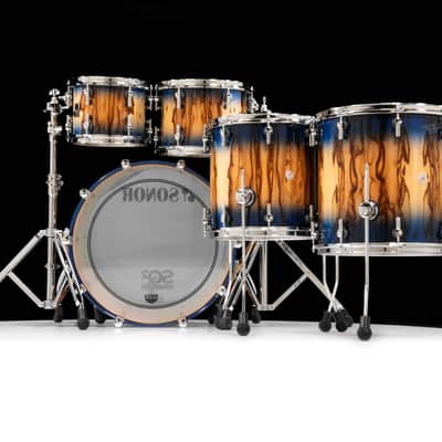 Sonor SQ2 5pc Medium Beech Shell Pack 10/12/14/16/22 - African Marble Blue Burst image 3