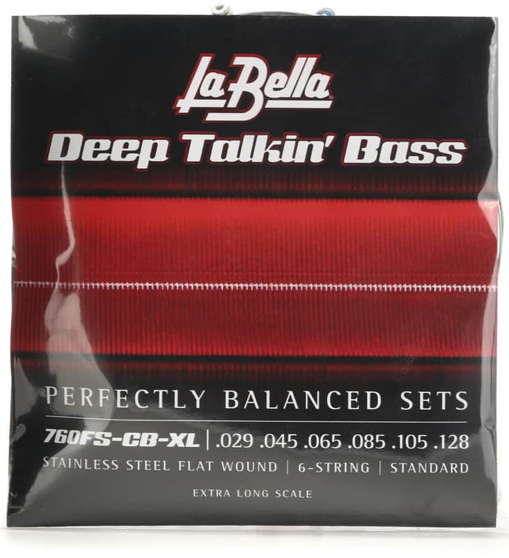 La Bella 760FS-CB-XL Deep Talkin' Bass Flatwound Bass Guitar Strings - .029-.128 Standard Extra Long Scale 6-string image 1
