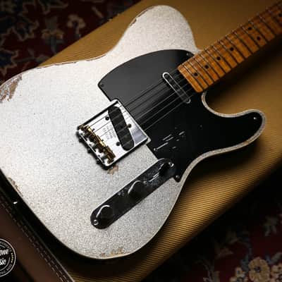 Fender Custom Shop Limited Double Esquire Relic Silver Sparkle & Case & Tags image 9