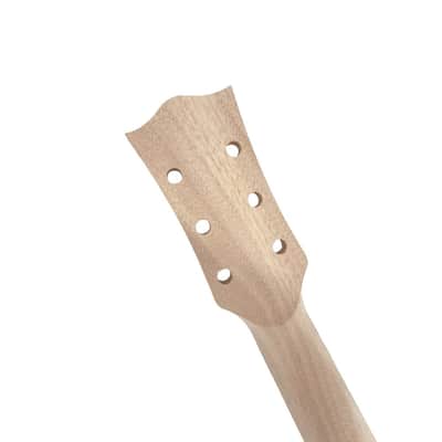 Mahogany Electric Guitar Neck 22 Frets 24.75 Inch Scale Rosewood Fretboard with Binding Normal Nut Set-In Heel Guitar Parts Replacement Unfinished (Trapezoid Inlay) image 5