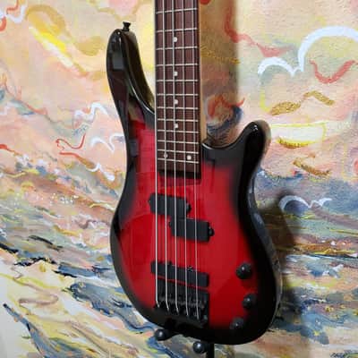 Glen Burton 5-String Electric Bass Red Burst (Used) image 4