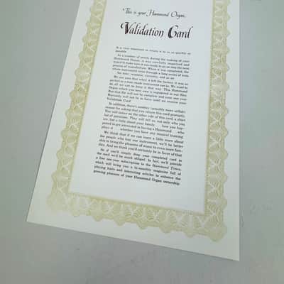 Hammond Organ Owner's Warranty & Registration Packet 1969 image 8