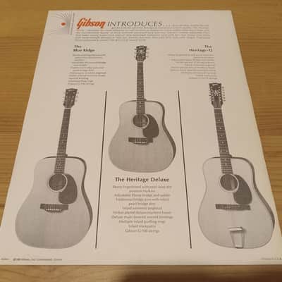Vintage 1969 Gibson Heritage Deluxe / 12 and Blue Ridge Acoustic Guitar Introduction Flyer! Rare, Original Case Candy, Paperwork! image 2