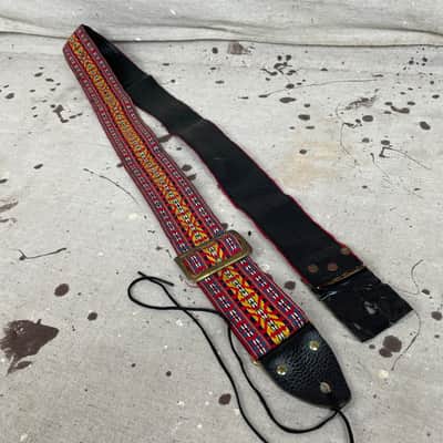 Vintage 1960s Guitar Strap Hippie-Hootenanny Pattern Strap Poor Condition image 2