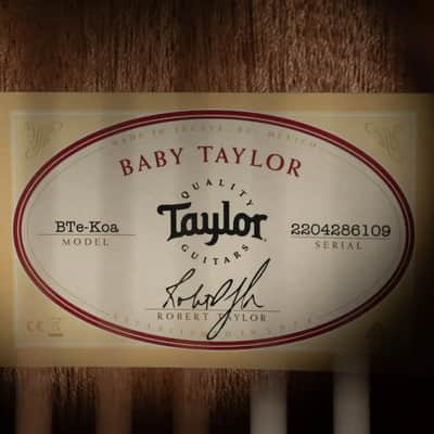Taylor BTe-Koa Baby Taylor Acoustic/Electric Guitar with Gig Bag image 16