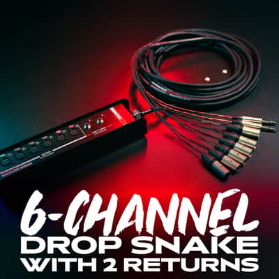 Gator CableWorks By Gator Cases Backline Series 6x2 Drop Snake - 20 Feet, (6) Channel | (2) Returns (GCWB-DS6X2-20) image 2