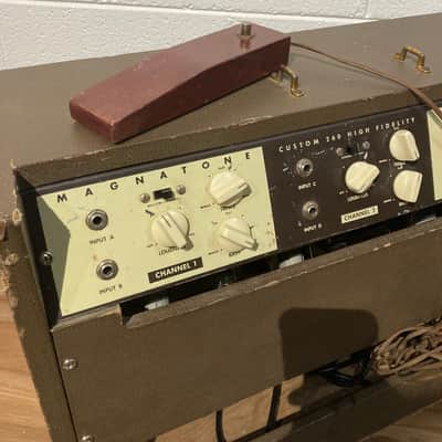 Magnatone Model 260 Custom 200 Series 2-Channel 35-Watt 2x12" Guitar Combo 1950s - Brown image 7