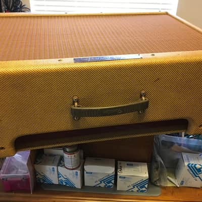 Fender Repro Tweed Twin big-box high power empty cab 1958-60 Tweed image 7