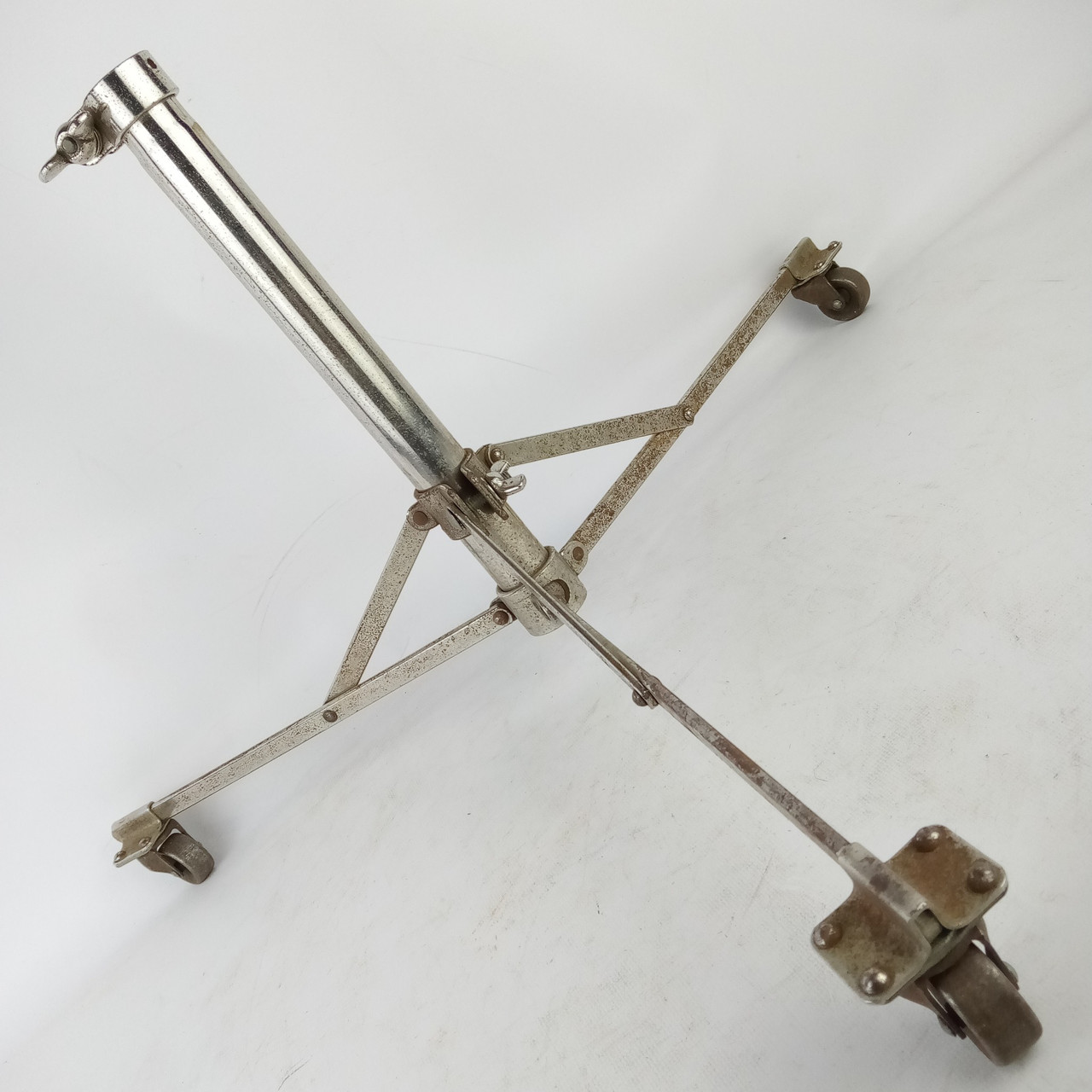 Ludwig/W&A 1"Nickel Tripod-Base Roller-Wheels Drum/Cymbal/Percussion Stand Part — main photograph