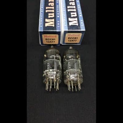 MATCHED PAIR MULLARD 12AT7 ECC81 Shield Logo GT Britain VACUUM TUBES 10.9883 image 2