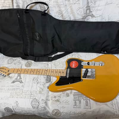 2021 Squier Paranormal Offset Telecaster Butterscotch Blonde NEVER OWNED Excellent Plus Condition Factory Plastic Fender Gigbag image 7