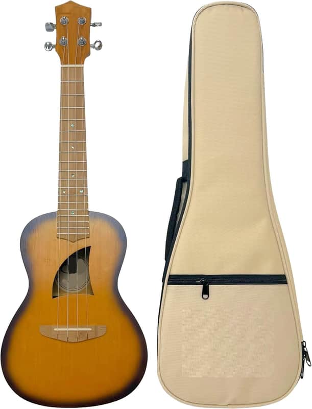 Bamboo Beach Concert Ukulele for Adults, Beginner and Professional Musical Instrument, Travel-Friendly with Gig Bag, Sunburst image 1
