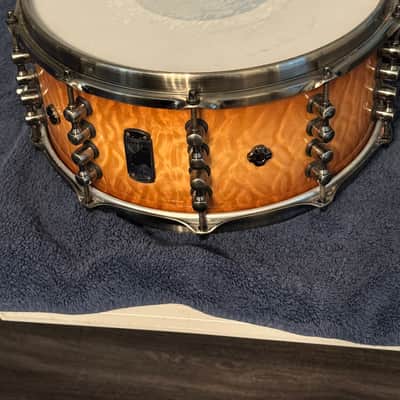 Mapex BPDLMH4650LPW Black Panther Versatus Russ Miller Signature 6.5x14" Mahogany/Maple Snare Drum 2021 - Present - Peach Burl Burst image 1