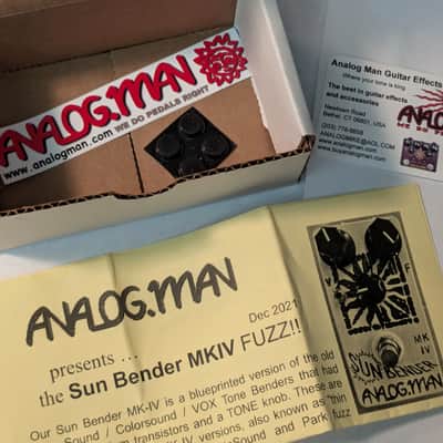 Analog Man SUN BENDER MK IV Fuzz Pedal - CV5713 + Russian Ge Transistors - Box image 11