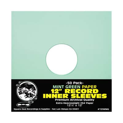 (50) 12" PREMIUM 29# MINT GREEN Paper Vinyl LP Record Album Inner Sleeves ARCHIVAL image 1