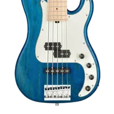 Sadowsky MetroLine 21-Fret Hybrid P/J Bass-Swamp Ash Body-5 String-Ocean Blue Transparent Satin image 2