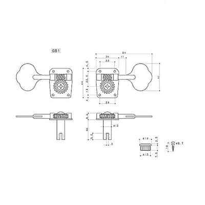 Bass Machine Head Gotoh (2 Per Side) - Jazz Bass - Gold 3001GX image 4