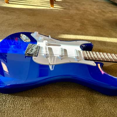 SX VTG Vintage Series Candy Blue Stratocaster Left Handed image 6