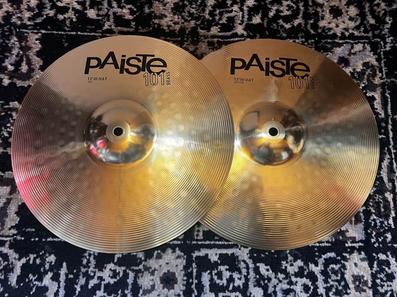 Paiste 13" 101 Brass Hi-Hat Cymbals (Pair) - Traditional image 1