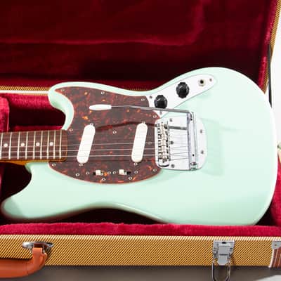 1999 Fender Japan CIJ MG69-65 ’69 Reissue Mustang Sonic Blue w/ Tweed HSC image 1