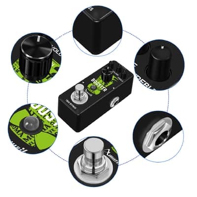 Amuzik Guitar Booster Pedal Analog Micro Boost Pedals For Guitar or Bass Pure Signal Amplification image 3