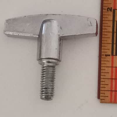 Ludwig 3/4"x5/16"-20 Wing-Screw Chrome T-Handle Cymbal/Tom Stand Part Vintage70s image 2