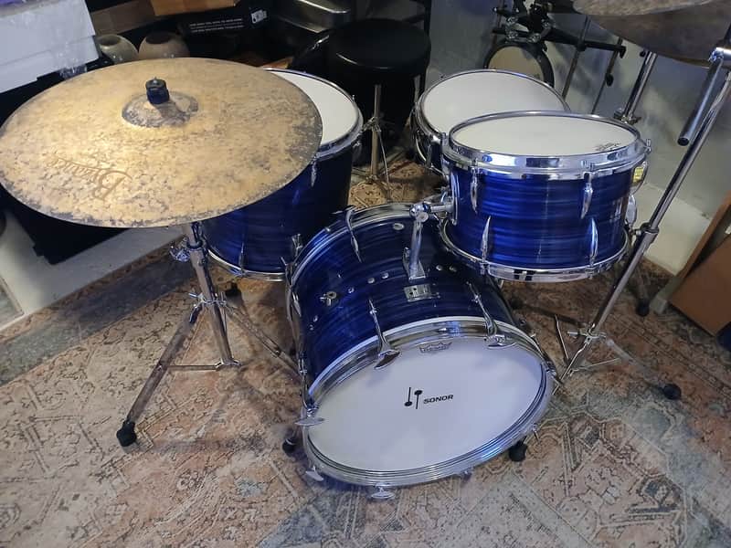 Sonor Rare 1960 Tear Drop - Chicago Blue Ripple image 1