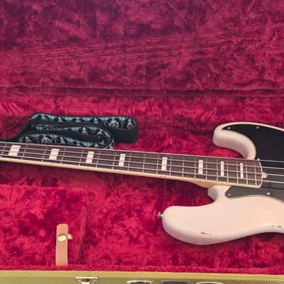 2026 MJT Jazz Bass - Aged White - Nitro Finish - block inlay, 70s style rosewood block inlay pearl bound neckk -Lollar Pickups image 3