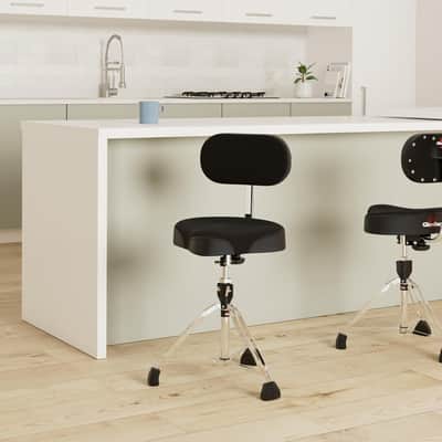Gibraltar Drum Throne with Adjustable Height Motorcycle Seat & Backrest, Double-Braced Drum Stool, Comfortable Supportive Cushion for Drummers, Studio or Stage Use (9608MB) image 2