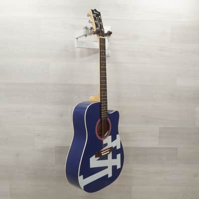 Used Woodrow Los Angeles Dodgers Laminate Top Acoustic Guitar Blue image 6