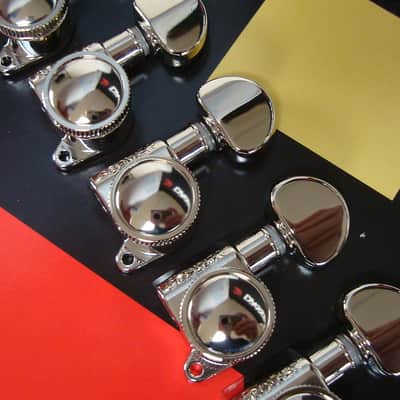 Grover 505N6 Mid-Size Roto-Grip Locking Rotomatic Tuners 6 In-Line, Nickel Finish image 3