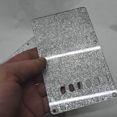 Platinum Silver Sparkle Glitter HSS pickguard + trem cover set Fits Fender Strat Stratocaster image 18