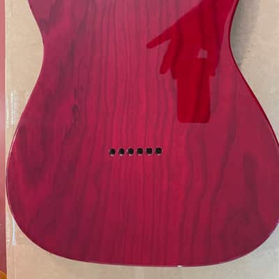 Warmoth Thinline Tele Body - Beautiful Transparent Red w/Pickguard and Bridge image 7