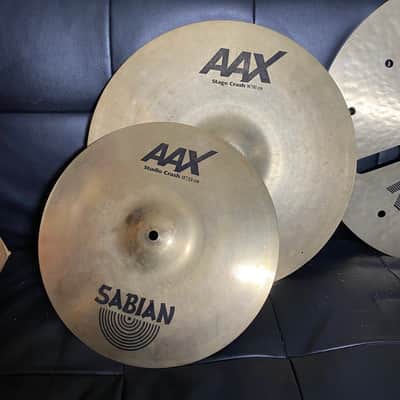 Sabian Cymbal Pack 13” Studio Crash + 16” Stage Crash Cracked Preowned image 1