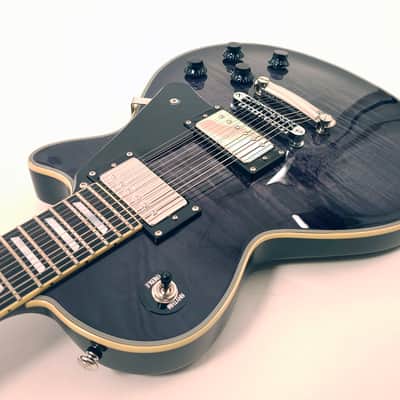 Agile AL-3200MCC 12 String Electric Guitar Solid Body Arch top with Multi-Radius Black Flame image 5