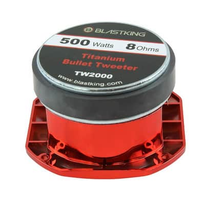 Blastking TW2000 500 Watts 4x4 inch 1.5 inch VC Titanium Bullet Tweeter Red image 3
