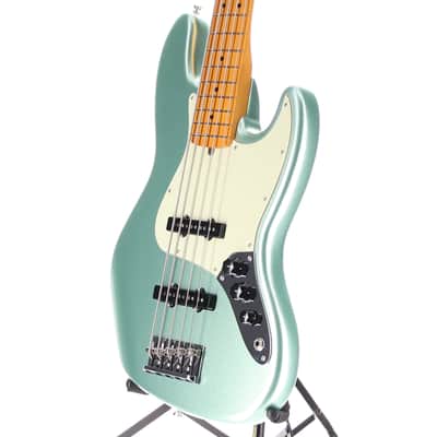 Fender Certified Pre-Owned American Professional II Jazz Bass V, Maple Fingerboard, Mystic Surf Green (J10) (06699) image 4