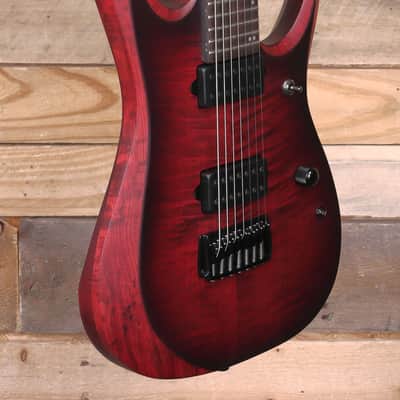 Ibanez RGD721FA 7-String Electric Guitar Stained Wine Red Burst Flat image 2