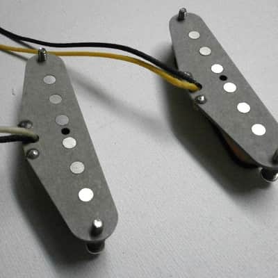 Hot Mustang Pickups A5 Vintage 7.5kOhm Bridge 6.4kOhm Neck Offset Electric Guitar Custom Shop Q Fits Fender GrayBottom HandWound by Q pickups Duo Sonic image 5