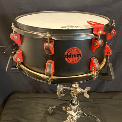 ddrum - HYSD6X13SB 6x13" Hybrid Snare Drum with Built-In Trigger 2010s - Black, Red image 1