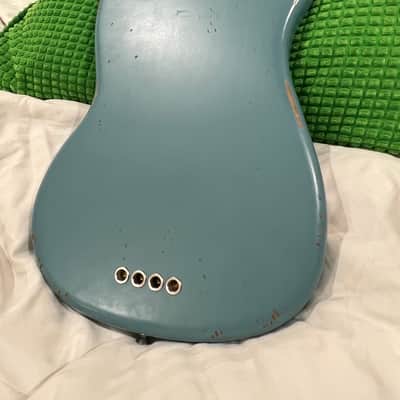 Fender Justin Meldal-Johnsen Road Worn Signature Mustang Bass 2018 - Present - Faded Daphne Blue image 5