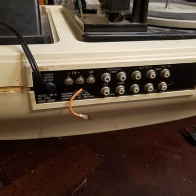 Brother Weird Atomic Age Charisma II BR-5 Quadrophonic Stereo System BSR Turntable 8-Track AM FM Radio 1970s - Cream and black Plastic image 7