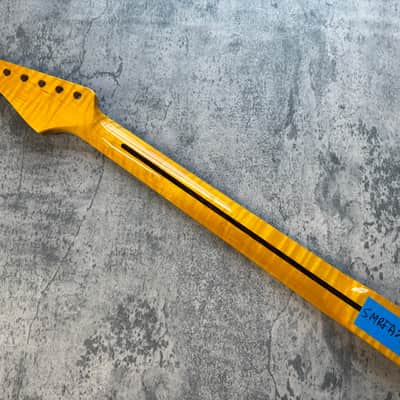 BMC Guitar Neck Strat® Stratocaster® 21 Fret Amber Flame Maple With Rosewood Fingerboard Rounded Fret Ends 9.5 Radius  SFMRA21 #2 image 5