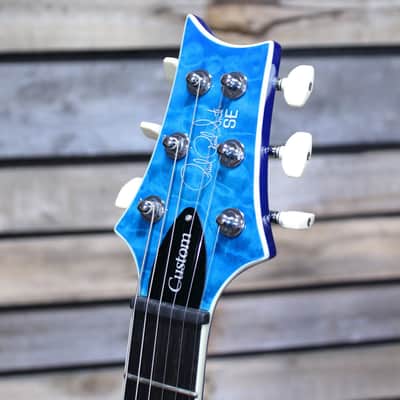 PRS SE Custom 24-08 Quilt 24-Fret Electric Guitar Lake Blue with Gigbag image 5