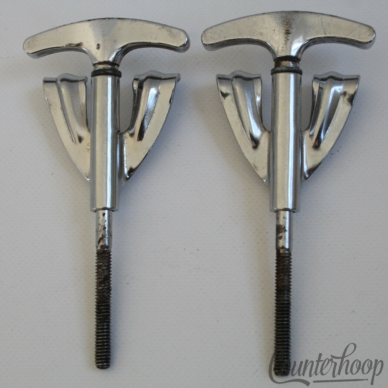 Ludwig 2x Bass Drum Tension T-Rods+Claws 3 7/8"Chrome Vintage 60s Super Classic — main photograph