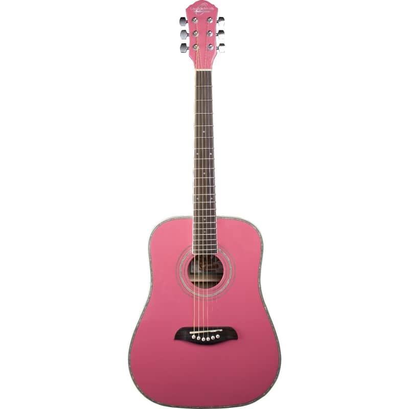 Oscar Schmidt OG1 Student 3/4 Size Dreadnought Acoustic Guitar, Pink image 1