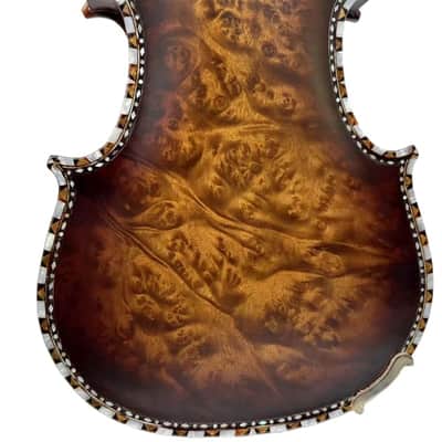 Strad style SONG master bird's eye maple wood 4/4 violin,carving ribs and neck inlay nice shell,sound clear and melodious image 12
