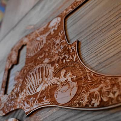 Custom Pickguard for Fender Precision Bass – Unique Guitar Laser Engraved Wooden Scratchplate image 4